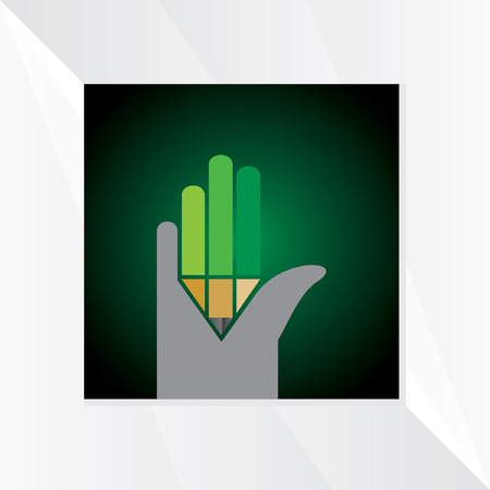 creative hand with pencil icon vectorのイラスト素材