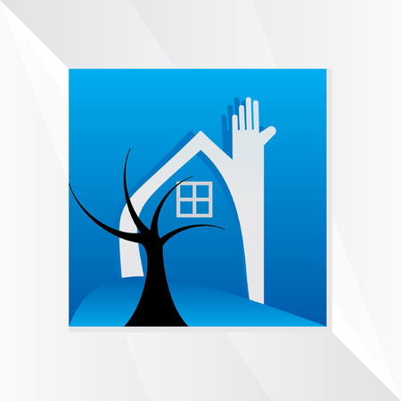 house concept with tree vectorのイラスト素材