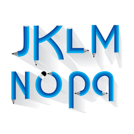 creative alphabet created with pencil vectorのイラスト素材