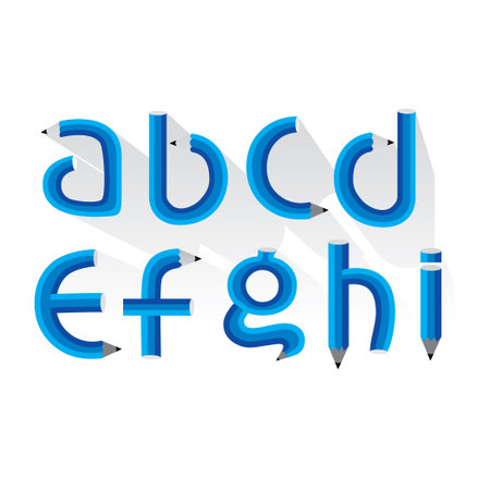 creative alphabet created with pencil vectorのイラスト素材