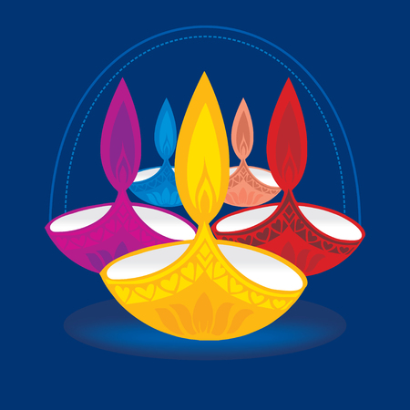 creative colorful deepawali celebrationのイラスト素材