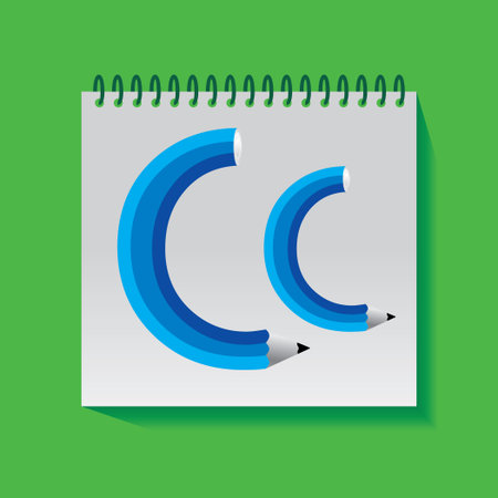 C Alphabet created with pencil vectorのイラスト素材