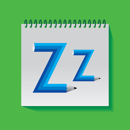 Z Alphabet created with pencil vectorのイラスト素材