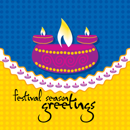 creative diwali lamp vectorのイラスト素材