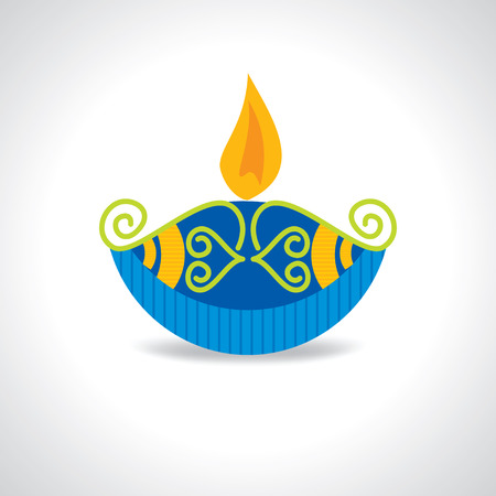 creative diwali lamp vectorのイラスト素材