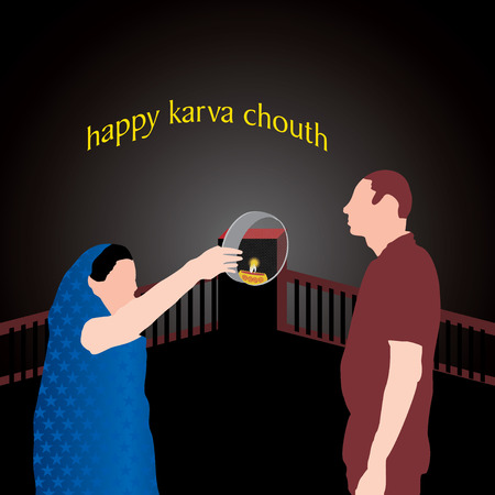 creative karva chauth concept vectorのイラスト素材