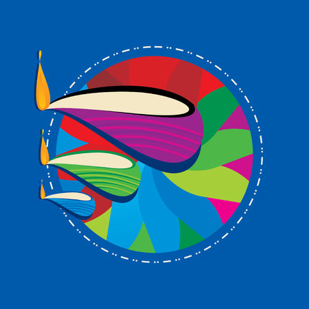 diwali lamp concept vectorのイラスト素材