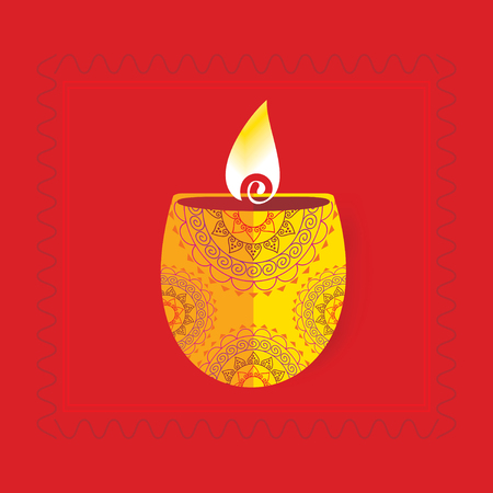 creative diwali lamp vectorのイラスト素材