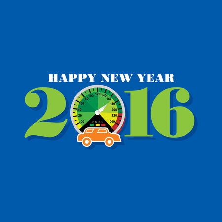 happy new year 2016 speed meterのイラスト素材