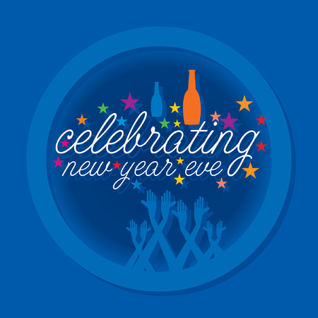 happy new year celebration conceptのイラスト素材