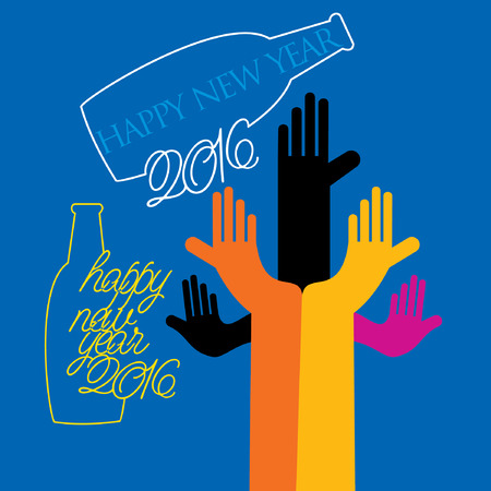 happy new year 2016 vectorのイラスト素材
