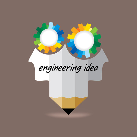 creative pencil with gear vectorのイラスト素材