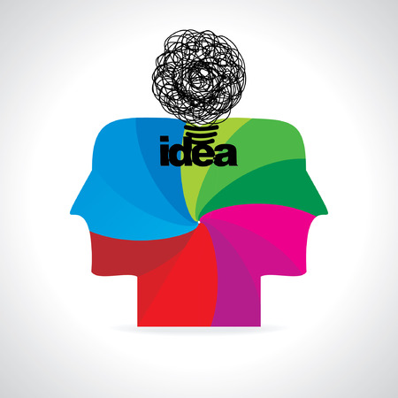 creative idea with human head vectorのイラスト素材