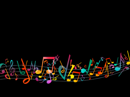 Colorful Music notes. Vector Illustration Abstract white background.のイラスト素材