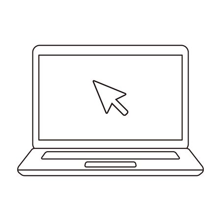 Laptop click cursor line art icon illustration materialのイラスト素材