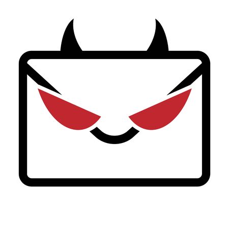 Spam, virus spam image, icon vector illustration material red colorのイラスト素材