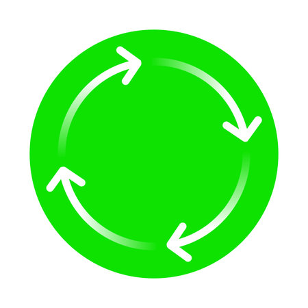 Recycle arrow icon isolated eco green on white background vector eps illustration