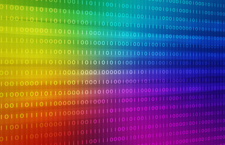 Rainbow Binary Code Background. illustration background image.