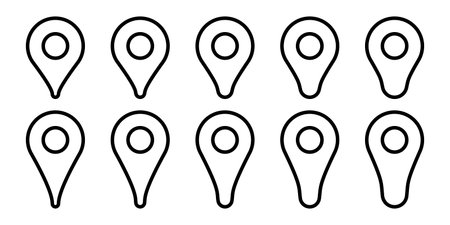 Location pin, map pointer, location mark vector icon illustration materialのイラスト素材