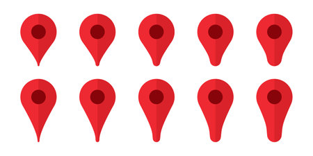 Location pin, map pointer, location mark vector icon illustration materialのイラスト素材