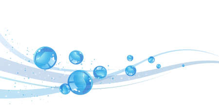 Blue water bubble vector background illustration design materialのイラスト素材