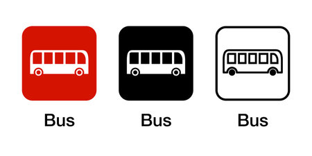 Bus, bus stop, route bus vector icon illustration materialのイラスト素材