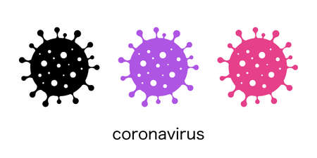 Coronavirus, virus, bacteria vector icon set illustrationのイラスト素材