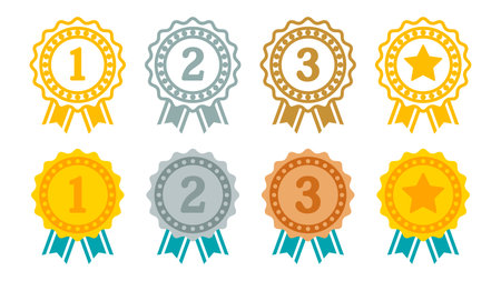 Gold quality top, ranking first place best vector icon illustration material white backgroundのイラスト素材