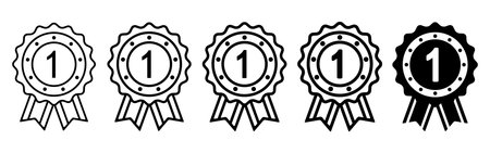 Ranking 1st, number 1, number one, best vector icon illustration black and white materialのイラスト素材