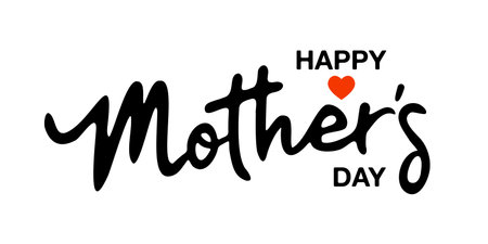 Happy Mother's Day handwritten English letter design background illustration materialのイラスト素材
