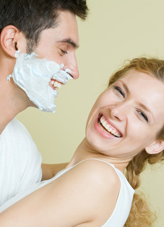 Cheerfull couple having a fun togetherの写真素材