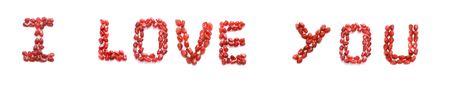 phrase I love you of red pomegranate letters の写真素材