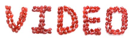 word video of red pomegranate letters の写真素材