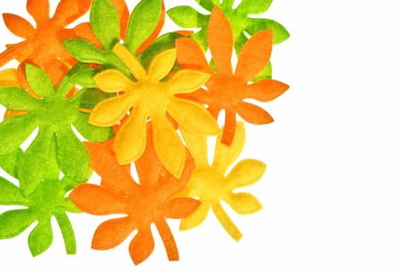 autumn artificial leaves as a decoration for holidaysの写真素材