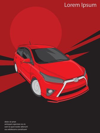 Racing Red color concept car or vehicleのイラスト素材
