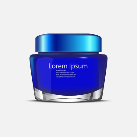 Beauty cream blue cosmeticのイラスト素材
