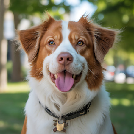 Portrait of a happy dog. Nova Scotia Duck Tolling Retrieverの素材