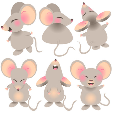 mice character setのイラスト素材
