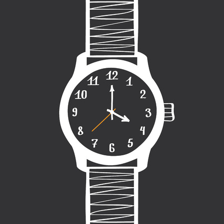 Hand Drawn Vintage Watch. Vector Design Elementのイラスト素材