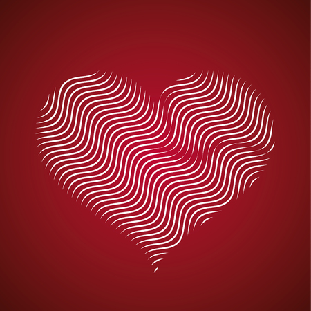 Abstract heart icon, wave lines vectorのイラスト素材