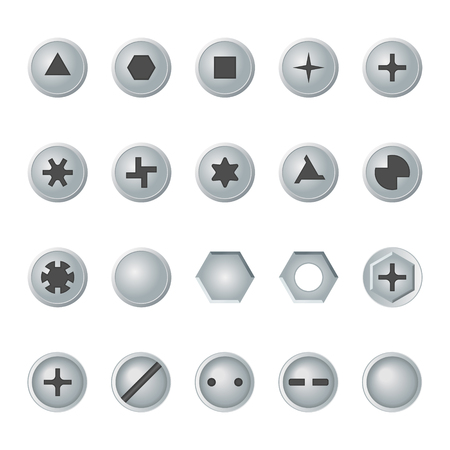 Screw and bolt heads set.のイラスト素材