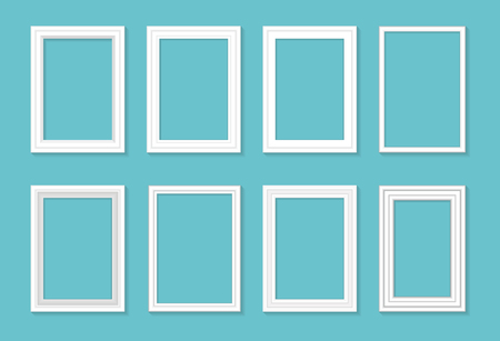 Frame template set for pictures and photos. Isolated vector.のイラスト素材