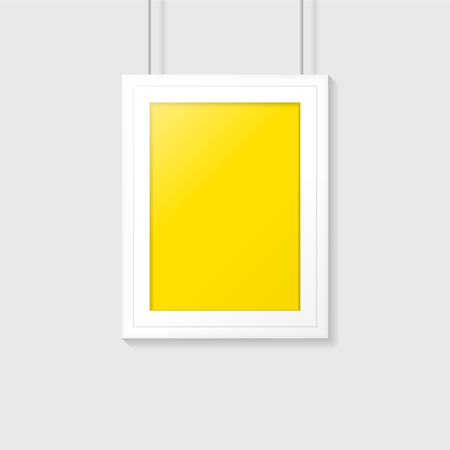 Poster frame on a gray wall. Vector template designのイラスト素材