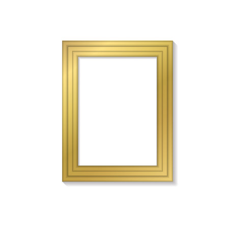 Blank golden frame template for pictures and pictures. Isolated vectorのイラスト素材