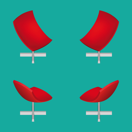 Isometric Modern Red Office Chair. Vector illustration.のイラスト素材