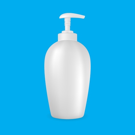 Realistic template of white plastic bottle for liquid soap.のイラスト素材