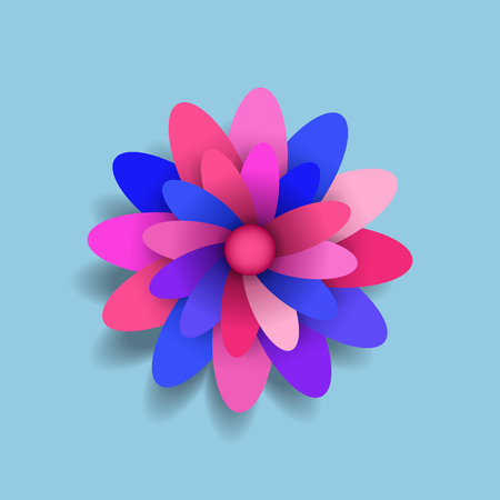 Colored paper flower icon. Spring vector design elements.のイラスト素材