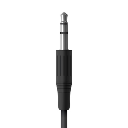 Realistic audio jack plug. Isolated vector connector illustration.のイラスト素材