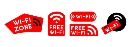 Free wi-fi zone icon set. Vector signs.のイラスト素材