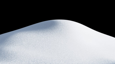 Isolated snow hill landscape. Winter snowdrift background